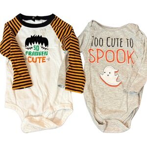 Baby Starters Halloween Bodysuits -‎ White, Black, Orange, Gray